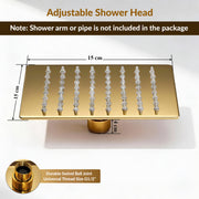 Plantex Stainless Steel Overhead Shower 6 x 6 inch with Water-Saving Technology/High pressure Rain Shower Head without Arm/Bathroom Shower -(Ultra Slim-PVD Gold)