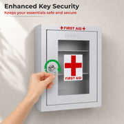 Plantex Metal First Aid Box/Emergency Medical Kit Box for Medicine Storage/Multi Compartment for Medicine Organizer First Aid Kit Box for Home, School, Office with Key Lock - (White)
