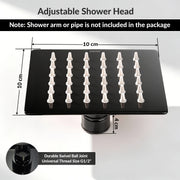Plantex Stainless Steel Overhead Shower 4 x 4 inch with Water-Saving Technology/High pressure Rain Shower Head without Arm/Bathroom Shower -(Ultra Slim-PVD Black)