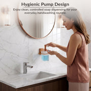 Plantex 304 Grade Stainless Steel Liquid Soap Dispenser for Bathroom/Frosted Glass Hand wash Dispenser/Bathroom Accessories - Pack of 1 (Crystal, PVD Rose Gold)