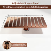 Plantex Stainless Steel Overhead Shower 8 x 8 inch with Water-Saving Technology/High pressure Rain Shower Head without Arm/Bathroom Shower -(Ultra Slim-PVD Rose Gold)