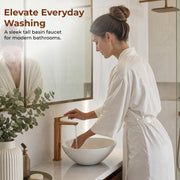 Plantex Brass Wash Basin Mixer Tap/Hot & Cold Basin Mixer Faucet/Deck Mount Pillar Spout for Bathroom Sink - Pack of 1 (APS-4604, Brushed Rose Gold)