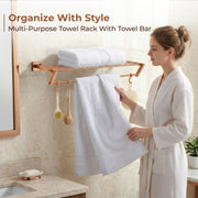 Plantex 304 Grade Stainless Steel Towel Rack/Towel Holder in Bathroom/Towel Hanger/Stand/Bathroom Accessories Set - Decan (Rose Gold)
