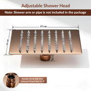 Plantex Stainless Steel Overhead Shower 6 x 6 inch with Water-Saving Technology/High pressure Rain Shower Head without Arm/Bathroom Shower -(Ultra Slim-PVD Rose Gold)