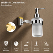 Plantex Smero Pure Brass Made Hand Wash Holder for Wash Basin/Liquid Soap Dispenser/Shampoo Dispenser - Superb (Chrome)