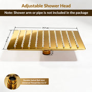Plantex Stainless Steel Overhead Shower 8 x 8 inch with Water-Saving Technology/High pressure Rain Shower Head without Arm/Bathroom Shower -(Ultra Slim-PVD Gold)