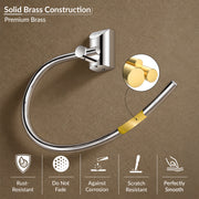 Plantex Pure Brass Towel Holder for Wash Basin/Napkin Holder/Towel Ring/Bathroom Accessories - (Chrome Finish) Superb