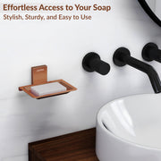 Plantex 304 Grade Stainless Steel Soap Dish/Soap Holder/Soap Stand/Soap Case/Soap Storage for Bathroom/Bathroom Accessories - Crystal (PVD Rose Gold)