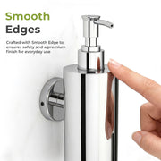 Plantex Liquid Soap Dispenser for Bathroom/304 Grade Stainless Steel Shampoo Dispenser/Round Hand wash Dispense/Bathroom Accessories - Pack of 1 (Regent, Chrome)