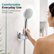 Plantex ABS Hand Shower Holder For Bathroom/Strong Self Adhesive Adjustable Handheld Shower/No Drilling Wall Mount Bracket - (Chrome)