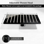 Plantex Stainless Steel Overhead Shower 8 x 8 inch with Water-Saving Technology/High pressure Rain Shower Head without Arm/Bathroom Shower -(Ultra Slim-PVD Black)