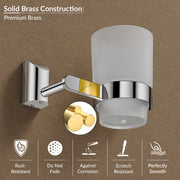 Plantex Smero Pure Brass Tooth Brush Holder/Tumbler Holder/Toothpaste Holder/Bathroom Accessories - Superb (Chrome)