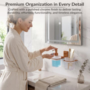 Plantex 304 Grade Stainless Steel Glass Liquid Dispenser with Tumbler Holder/Toothbrush Holder/Shampoo Dispenser for Washbasin/Kitchen/Bathroom Accessories - Pack of 1 (Crystal, PVD Rose Gold)