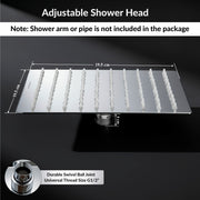 Plantex Stainless Steel Shower Head for Bathroom/8 x 8 inch Square Overhead Shower without Arm/Adjustable Bathroom Shower-(Ultra Slim-Chrome)