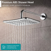 Plantex ABS Shower Head for Bathroom/12x8 inch Head for bathroom/Rain Showers Head for bathroom/Pressurized Showers Head – (Chrome, D399)