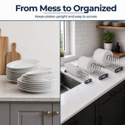 Plantex Stainless Steel Plate Organizer for Kitchen Cabinet/Plate Holder for Modular Kitchen/Saucer/Thali/Plate Rack Stand/Plate Holder for Modular Kitchen/Tandem Box Accessories - Set of 3 (Chrome)
