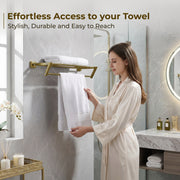 Plantex 304 Grade Stainless Steel Towel Rack for Bathroom/Towel Rod/Towel Hanger/Holder/Bathroom Accessories - Decan (Brass Antique)