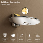 Plantex Smero Pure Brass Soap Holder for Bathroom & Kitchen/Soap Stand/Case/Dish/Bathroom Accessories - Superb (Chrome)