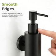 Plantex Liquid Soap Dispenser for Bathroom/304 Grade Stainless Steel Shampoo Dispenser/Round Hand wash Dispenser/Bathroom Accessories - Pack of 1 (Regent, PVD Black)