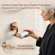Plantex Soap Holder for Bathroom/304 Grade Stainless Steel Soap Case/Soap Stand/Bathroom Accessories - Pack of 1 (PVD Rose Gold)