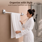 Plantex 304 Grade Stainless Steel 24 inch Towel Hanger/Holder for Bathroom/Single Towel Rod/Towel Bar/Towel Stand/Bathroom Accessories Pack of 1, Darcy (Chrome)