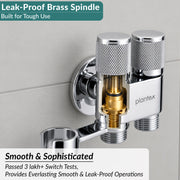 Plantex 2 Way Angle Cock/Stainless Steel Double Outlet Water Valve/Bathroom & Kitchen Tap Connector/Water Faucet - Pack of 1 (Chrome, APS-N-7)