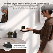 Plantex 304 Grade Stainless Steel Bathroom Soap Holder/Wall Mounted Soap Holder/Soap Dish Stand/Bathroom Accessories - Crystal (Black)