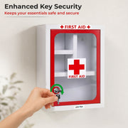Plantex First Aid Box/Medicine Storage Box/Emergency First Aid Kit Box/Medical Box for Home, School & Office/Medicine Organizer with Multi Compartment - (Red & White) – Big Size Wall Mount – GI Steel