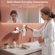 Plantex 304 Grade Stainless Steel 2 in1 Soap Holder with Tumbler Holder/Bathroom Accessories - Olive (Chrome)