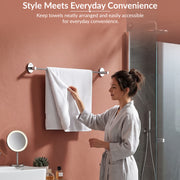 Plantex 304 Grade Stainless Steel 24 Inch Single Towel Rod/Towel Holder for Bathroom/Towel Bar/Hanger/Stand/Bathroom Accessories - Olive (Chrome)