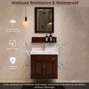 Plantex Unbrekable Bathroom Vanity Cabinet & Washbasin Set/Washbasin with Cabinet/Vanity Basin for Bathroom with Mirror (Brown)