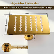 Plantex Stainless Steel Overhead Shower 4 x 4 inch with Water-Saving Technology/High pressure Rain Shower Head without Arm/Bathroom Shower -(Ultra Slim-PVD Gold)