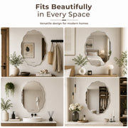 Plantex Glass Frameless Oval Mirror for Wall/Mirror with Beveled Smooth Edges/Mirror for Bathroom/Dressing Room/Living Room/Bedroom/Entryway - (18 X 24 Inch), Clear