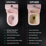 Plantex Platinum Ceramic Rimless Western Commode/Washdown One Piece Western Toilet with Soft Close Toilet Seat Cover - S Trap Outlet (Peach - Matt Finish)