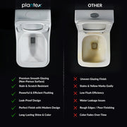 Plantex Imported Platinum One Piece Western Commode for Toilet/Rimless Siphonic Vaccum Commode with Soft Close Toilet Seat Cover - S Trap Outlet (White)