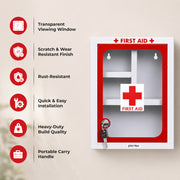 Plantex First Aid Box/Medicine Storage Box/Emergency First Aid Kit Box/Medical Box for Home, School & Office/Medicine Organizer with Multi Compartment - (Red & White) – Big Size Wall Mount – GI Steel