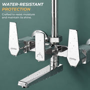Plantex Wall Mixer for Bathroom 2 In 1 with L-Bend Provision for Overhead Shower/Mixer Tap for Bathroom with Water Saving Nozzle Tap- (Celesiya-1249)