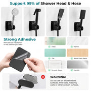 Plantex ABS Hand Shower Holder For Bathroom/Strong Self Adhesive Adjustable Handheld Shower/No Drilling Wall Mount Bracket - Pack of 1 (Black)