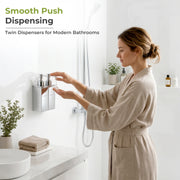 Plantex Double Liquid Soap Dispenser for Bathroom/304 Grade Stainless Steel Shampoo Dispenser/Body Soap Dispenser/Bathroom Accessories - Pack of 1 (Regent, Chrome)
