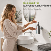 Plantex Liquid Soap Dispenser for Bathroom/Stainless Steel Shampoo Dispenser/Round Hand wash Dispenser/Bathroom Accessories - Pack of 1 (Chrome)