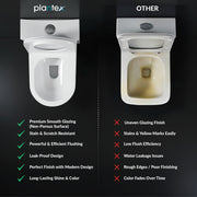 Plantex Commode for Toilet/Ceramic One Piece Western Toilet/Rimless Commode with Soft Closing Toilet Seat - S Trap Outlet (White)