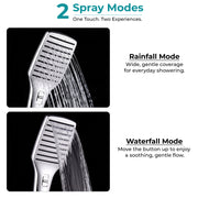 Plantex ABS Hand Shower for Bath/2 Mode Bathroom Shower/Rectangle Hand Shower Without Hose Pipe for Home/Hotel - (Chrome, H399)