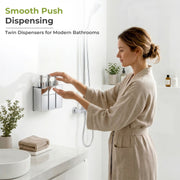Plantex Triple Liquid Soap Dispenser for Bathroom/304 Grade Stainless Steel Shampoo Dispenser/Square Hand wash Dispenser/Bathroom Accessories - Pack of 1 (Regent, Chrome)