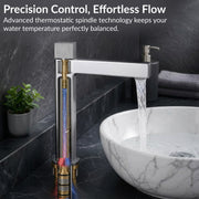 Plantex Brass Wash Basin Mixer Tap/Thermostatic Hot & Cold Basin Mixer Faucet/Deck Mount Pillar Spout for Bathroom Sink - Pack of 1 (APS-4605, Chrome)