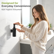 Plantex Liquid Soap Dispenser for Bathroom/304 Grade Stainless Steel Shampoo Dispenser/Round Hand wash Dispenser/Bathroom Accessories - Pack of 1 (Regent, PVD Black)