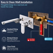 Plantex Brass Basin Mixer Tap/Hot and Cold Water Tap with Brass Wall Flange and Teflon Tape/Water Tap - (Orna-227, Chrome)