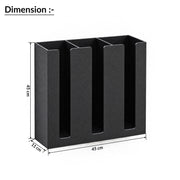 Plantex Metal Cup Holder/Paper Glass Dispenser Stand for Kitchen, Restaurant & Cafe/3 Column (Black)