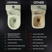 Plantex Platinum Ceramic Rimless One Piece Western Toilet/Washdown Commode for Toilet/Commode With Soft Close Toilet Seat - S Trap Outlet (Thunder)