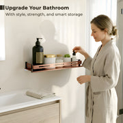 Plantex Multipurose Shelf for Bathroom/Stainless Steel Shelf/Bathroom Accessories - (15 x 5 Inch, PVD Rose Gold)
