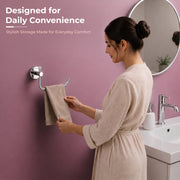Plantex Stainless Steel Towel Ring for Bathroom/Wash Basin/Napkin-Towel Hanger/Bathroom Accessories - (Chrome - L Shape) - Pack of 1